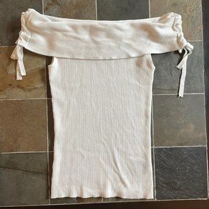 Y2K Le Chateau off-the-shoulder white top